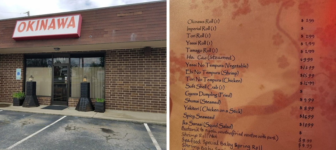 Okinawa Restaurant Menu